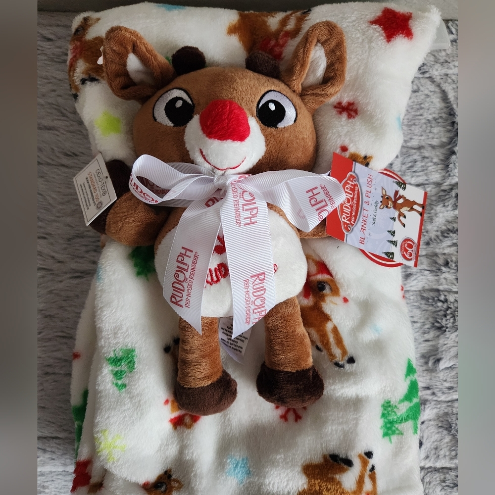 My 1st Rudolph Plush & Cozy Blanket Set